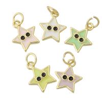 Brass Jewelry Pendants Star gold color plated fashion jewelry & DIY & for woman & enamel Approx 3mm Sold By Lot