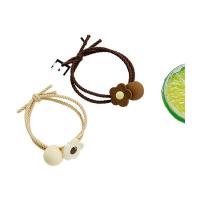 Ponytail Holder Rubber Band with Plastic Flower elastic & for woman 55mm Sold By PC