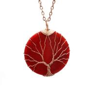 Resin with Brass & Iron Round plated tree of life design & for woman 40mm Length Approx 20.47 Inch Sold By PC