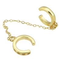 Mosaz ušní Řetěz, barva pozlacený, módní šperky & micro vydláždit kubické zirkony & pro ženy, zlatý, 90mm, 10páry/Lot, Prodáno By Lot