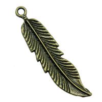 Zinc Alloy Feather Pendants plated vintage & Unisex nickel lead & cadmium free 45mm Sold By PC