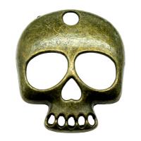 Pendentifs crâne en alliage de zinc, crane, Placage, Vintage & unisexe & Bijoux d'Halloween, plus de couleurs à choisir, protéger l'environnement, sans nickel, plomb et cadmium, 34x30mm, Vendu par PC