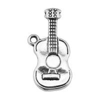 Musical Instrument Shaped Zinc Alloy Pendants Guitar antique silver color plated vintage & Unisex nickel lead & cadmium free Sold By PC