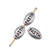 Zinc Alloy Jewelry Beads Oval antique silver color plated vintage & DIY nickel lead & cadmium free Sold By PC