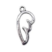 Wing Shaped Zinc Alloy Pendants plated silver color Sold By PC