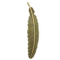 Zinc Alloy Feather Pendants plated vintage & Unisex nickel lead & cadmium free 106mm Sold By PC