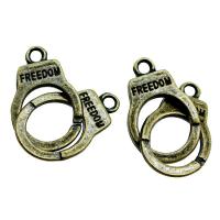 Zinc Alloy Connector Handcuffs plated vintage & 1/1 loop nickel lead & cadmium free Sold By PC