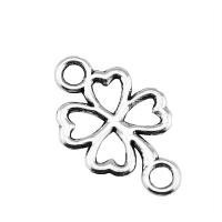 Zinc Alloy Connector Four Leaf Clover plated vintage & 1/1 loop nickel lead & cadmium free Sold By PC
