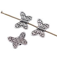 Zinc Alloy Animal Beads Butterfly plated DIY silver color Sold By PC