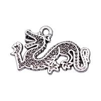 Zinc Alloy Animal Pendants Dragon antique silver color plated vintage & Unisex nickel lead & cadmium free Sold By PC