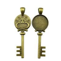 Zinc Alloy Pendant Cabochon Setting Key plated vintage & DIY nickel lead & cadmium free 18mm Sold By PC