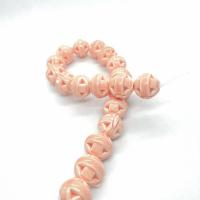 Perles en porcelaine émaillées, vernissé, DIY, orange, 14mm, Environ 100PC/sac, Vendu par sac