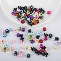 Alphabet Akril gyöngyök, Ábécé betű, DIY & zománc, több színt a választás, 5mm, Kb 500G/Bag, Által értékesített Bag