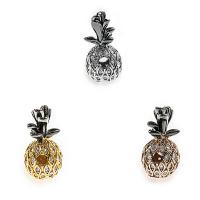 Cubic Zirconia Micro Pave Brass Beads Pineapple plated DIY & micro pave cubic zirconia nickel lead & cadmium free Sold By PC