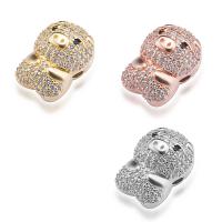 Cubic Zirconia Micro Pave Brass Beads Pig plated DIY & micro pave cubic zirconia nickel lead & cadmium free Sold By PC