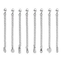 Nerezové Extender řetěz Drop, 304 Stainless Steel, barva stříbrná á, různé styly pro výběr, stříbro, Délka 0.27 inch, Prodáno By PC