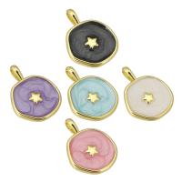 Brass Jewelry Pendants gold color plated enamel Approx 2mm Sold By PC