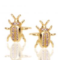 Cubic Zirconia Micro Pave Brass Earring Insect gold color plated micro pave cubic zirconia & for woman Sold By Pair