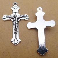 Zinc Alloy Cross Pendants Crucifix Cross silver color plated fashion jewelry silver color nickel lead & cadmium free Sold By Bag