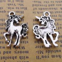 Zinc Alloy Animal Pendants Unicorn silver color plated fashion jewelry silver color nickel lead & cadmium free Sold By Bag