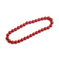 Shell Pearl Beads Round polished DIY coral red Sold Per 40 cm Strand