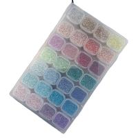 Silbereinzug Glas Rocailles, Glasperlen, rund, DIY, gemischte Farben, 2mm, ca. 15120PCs/Box, verkauft von Box