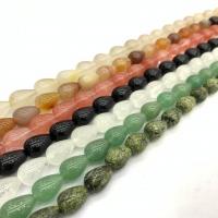 Smíšené Gemstone Korálky, Přírodní kámen, Slza, lesklý, DIY, více barev na výběr, 10x15mm, Prodáno za Cca 15 inch Strand