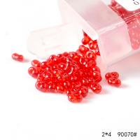Átlátszó üveg Seed Beads, Üveggyöngyök, Földimogyoró, DIY, több színt a választás, 2x4mm, Által értékesített Box
