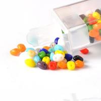 Uigennemsigtig glas frø perler, Glasperler, Peanut, du kan DIY & dobbelt-hullers, flere farver til valg, 2.50x5mm, Solgt af Box