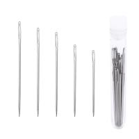 Steel Sewing Needle with Plastic silver color plated durable silver color Sold By Box