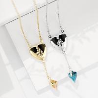 Fashion Locket Necklace Zinc Alloy with Crystal with 1.97inch extender chain Heart plated fashion jewelry & with photo locket & for woman nickel lead & cadmium free Length Approx 15.75 Inch Sold By PC