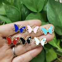 Zinc Alloy Connector Butterfly plated fashion jewelry & DIY & enamel nickel lead & cadmium free Sold By PC
