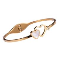 Stainless Steel Bangle 316 Stainless Steel Round Vacuum Ion Plating fashion jewelry & for woman & with rhinestone & hollow Sold By PC