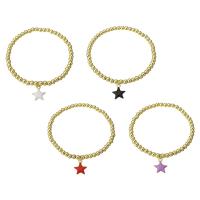 laiton bracelet, Placage de couleur d'or, pour femme & émail, multicolore, Longueur Environ 6.6 pouce, Vendu par PC