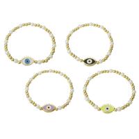 Bracelets en laiton, Placage de couleur d'or, pour femme & émail, plus de couleurs à choisir, Longueur Environ 6.6 pouce, Vendu par PC