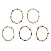 laiton bracelet, avec plastique, Placage de couleur d'or, pour femme, plus de couleurs à choisir, Longueur Environ 7 pouce, Vendu par PC