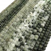 Φυσικό χαλαζία κοσμήματα χάντρες, Πράσινο Quartz, Γύρος, γυαλισμένο, DIY & διαφορετικό μέγεθος για την επιλογή & διαφορετικά στυλ για την επιλογή, πράσινος, Sold Per Περίπου 15 inch Strand