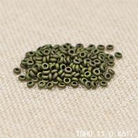 Frosted Glass Seed Beads Glass Beads Flat Round plated DIY 2mm Sold By Bag