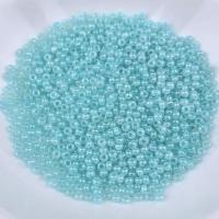 Lustered Glas frø perler, Glasperler, Runde, ovntørrende lak, du kan DIY, flere farver til valg, 2mm, Solgt af Bag