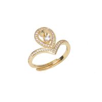 Brass Interchangeable Bead Ring gold color plated DIY & micro pave cubic zirconia golden nickel lead & cadmium free Sold By PC