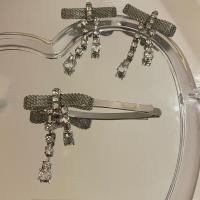 Hair Slide Zinc Alloy fashion jewelry & for woman & with rhinestone nickel lead & cadmium free Sold By PC