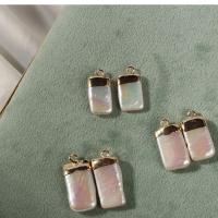 Freshwater Pearl Pendants with Brass Rectangle gold color plated Sold By PC