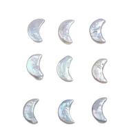 Přírodní sladkovodní perly perlí, Sladkovodní Pearl, Měsíc, DIY, bílý, 9-10mm, Prodáno By PC