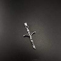 Stainless Steel Cross Pendants 304 Stainless Steel polished fashion jewelry & DIY & Unisex & blacken Sold By PC