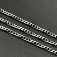Nehrđajućeg čelika Curb Chain, 304 nehrđajućeg čelika, modni nakit & možete DIY & bez spolne razlike, izvorna boja, 10m/Torba, Prodano By Torba