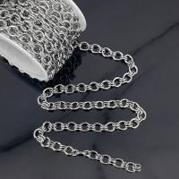 Stainless Steel Rolo Chain 304 Stainless Steel Vacuum Ion Plating fashion jewelry & Unisex & double link chain original color Sold By Bag