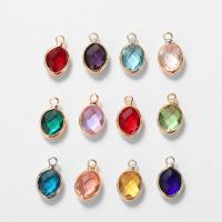 Crystal Pendants with Brass Oval plated fashion jewelry & Unisex & faceted Sold By PC