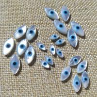 Naturlig Freshwater Shell Perler, Evil Eye, poleret, du kan DIY & forskellig størrelse for valg, blå, 10pc'er/Bag, Solgt af Bag