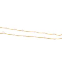 Brass Ball Chain with Plastic Pearl DIY golden nickel lead & cadmium free 1.2mm 4mm Sold By m