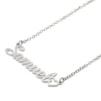 Stainless Steel Jewelry Necklace 304 Stainless Steel with 1.97inch extender chain Each custom text must be less than 10 letters & fashion jewelry & for woman original color Length Approx 17.72 Inch Sold By PC